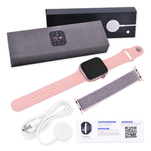 Смарт-годинник Smart Watch Series 6 FK99PLUS 44mm Aluminium 2 браслета беспроводная зарядка pink (8202) фото №6