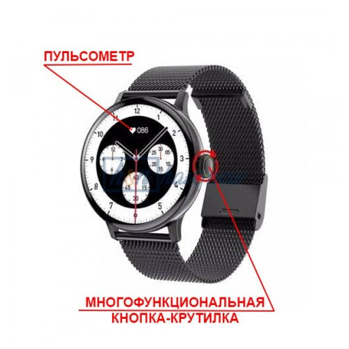 Смарт-годинник Smart Watch DT2 Black з металевим ремінцем (DT88 Pro Plus) фото №1