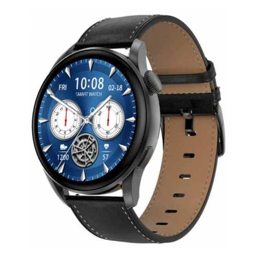 Смарт-годинник Smart Watch DT3 Black 2 ремінець шкіряний та силіконовий фото №1