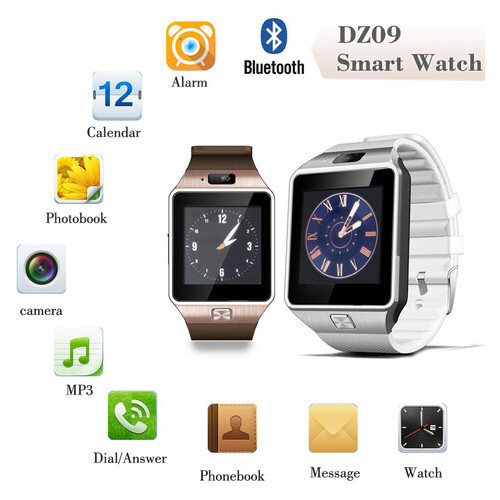 Смарт-годинник DZ09 для iOS/Android Silver White фото №2