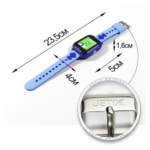 Дитячий водонепроникний смарт-годинник з GPS Jetix DF30 Aqua Camera (Blue) + Захисне скло фото №4