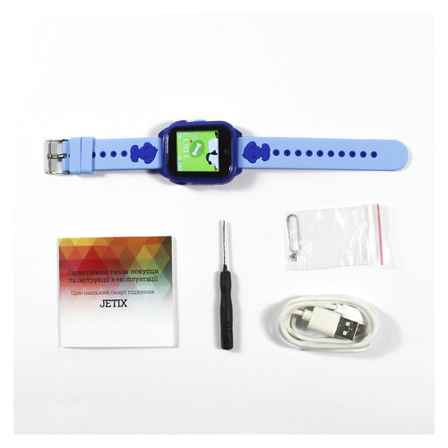 Дитячий водонепроникний смарт-годинник з GPS Jetix DF30 Aqua Camera (Blue) + Захисне скло фото №3