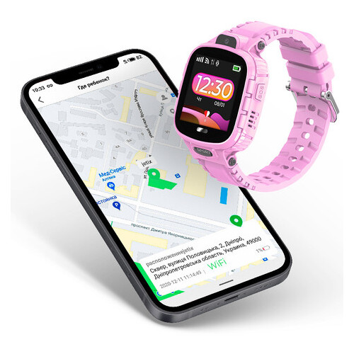 Дитячий водонепроникний смарт-годинник з GPS Jetix DF45 (WiFi Anti Lost Edition) Pink фото №8