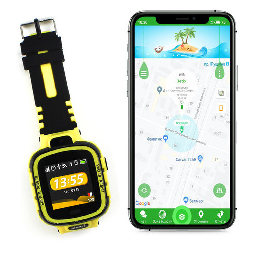 Дитячий водонепроникний смарт-годинник з GPS Jetix DF45 (WiFi + Anti Lost Edition) Yellow фото №5