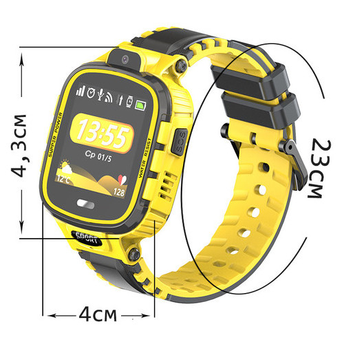 Дитячий водонепроникний смарт-годинник з GPS Jetix DF45 (WiFi + Anti Lost Edition) Yellow фото №2