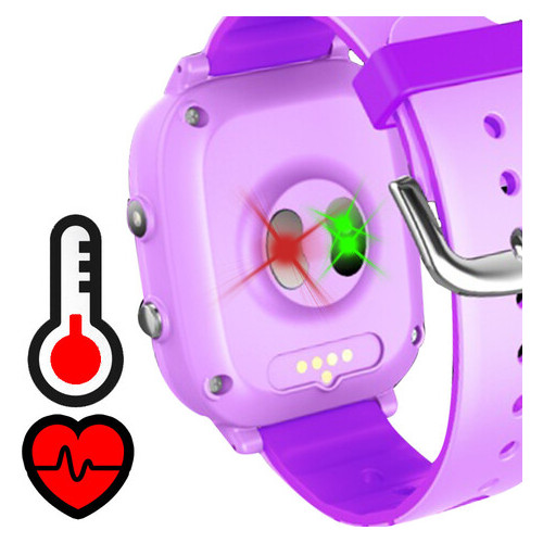 Дитячий смарт-годинник c 4G Відеодзвінком Термометром і Пульсометром JETIX T-Watch 2 (захист від води IP67) - purple фото №2