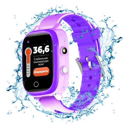 Дитячий смарт-годинник c 4G Відеодзвінком Термометром і Пульсометром JETIX T-Watch 2 (захист від води IP67) - purple фото №8