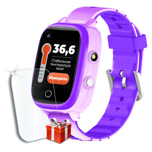 Дитячий смарт-годинник c 4G Відеодзвінком Термометром і Пульсометром JETIX T-Watch 2 (захист від води IP67) - purple фото №7