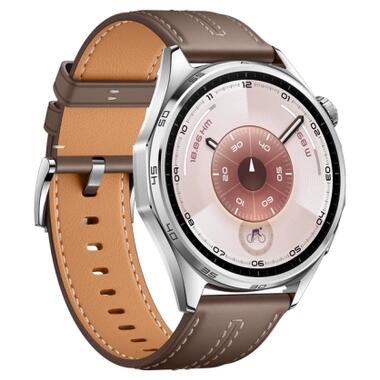 Смарт-часы Huawei WATCH GT 6 46mm Brown Leather (55020FTW) фото №3