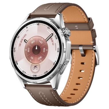 Смарт-часы Huawei WATCH GT 6 46mm Brown Leather (55020FTW) фото №1
