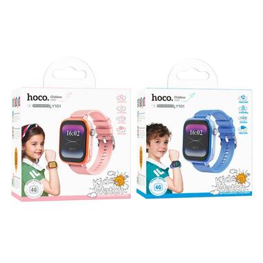 Смарт-часы детские HOCO Y101 4G GPS розовые фото №7