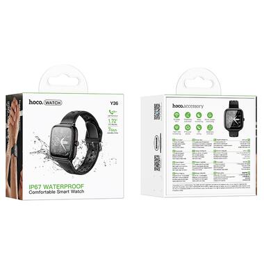 Смарт-часы HOCO Y36 43mm 200 mAh IP67 Smart watch(call version) Black (6942007667586) фото №2