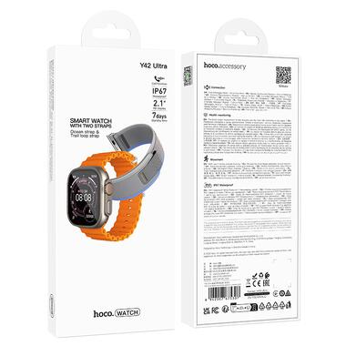 Смарт-часы HOCO Y42 51mm 260 mAh IP67 Ultra Smart watch(call version) titanium gold (6942007675307) фото №2