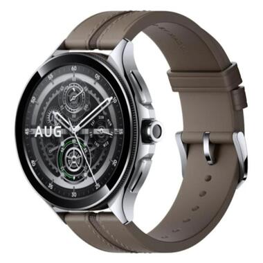 Смарт-годинник Xiaomi Watch 2 Pro Bluetooth Silver with Brown Leather Strap Global (BHR7216GL) фото №1