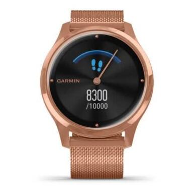 Смарт-годинник Garmin Vivomove Luxe 18K Rose Gold PVD Stainless Steel Case with Ro (010-02241-24/04) фото №4