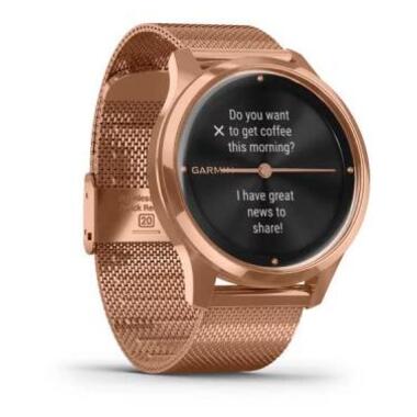Смарт-годинник Garmin Vivomove Luxe 18K Rose Gold PVD Stainless Steel Case with Ro (010-02241-24/04) фото №3