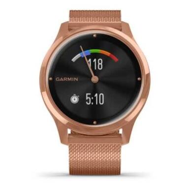 Смарт-годинник Garmin Vivomove Luxe 18K Rose Gold PVD Stainless Steel Case with Ro (010-02241-24/04) фото №7