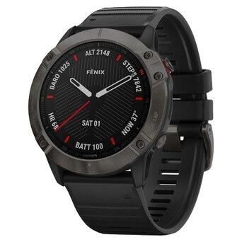 Спортивний годинник Garmin Fenix 6X Sapphire Carbon Grey DLC with Black Band (010-02157-11) фото №1