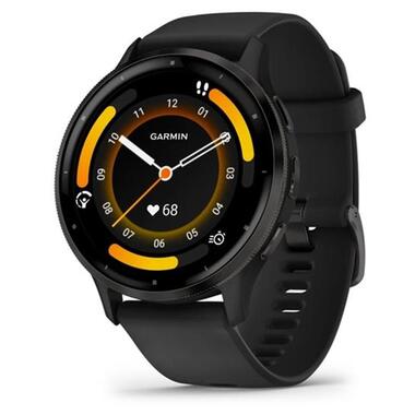 Смарт-годинник Garmin Venu 3 Slate Stainless Steel Bezel with Black Case and Silicone Band (010-02784-51) фото №1