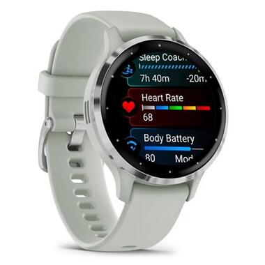 Смарт-годинник Garmin Venu 3s Silver Stainless Steel Bezel with Sage Gray Case and Silicone Band (010-02785-51) фото №3