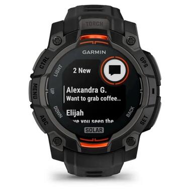 Смарт-часы Garmin Instinct 3, 45mm, Solar, Black Bezel with Black Band, GPS смарт-часы (010-02934-00) фото №4