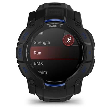 Смарт-часы Garmin Instinct 3, 50mm, AMOLED, Black with Bolt Blue Accents (010-03020-03) фото №2