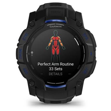 Смарт-часы Garmin Instinct 3, 50mm, AMOLED, Black with Bolt Blue Accents (010-03020-03) фото №7