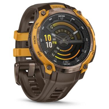 Смарт-часы Garmin Instinct Crossover AMOLED, BronzeSunburst/Cocoa (010-03398-01) фото №3