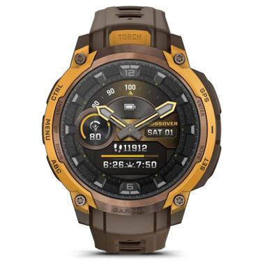 Смарт-часы Garmin Instinct Crossover AMOLED, BronzeSunburst/Cocoa (010-03398-01) фото №2