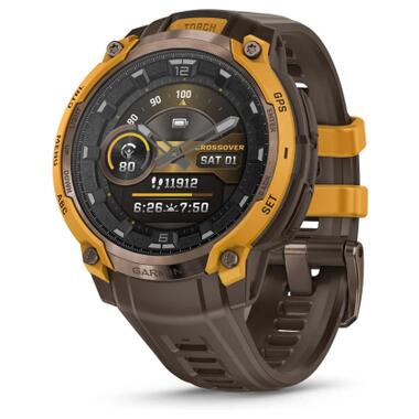 Смарт-часы Garmin Instinct Crossover AMOLED, BronzeSunburst/Cocoa (010-03398-01) фото №1