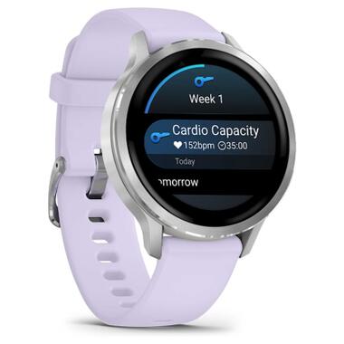 Смарт-часы Garmin Venu 4 (41mm), Gray w/ Silver + Periwinkle (010-03013-01) фото №3
