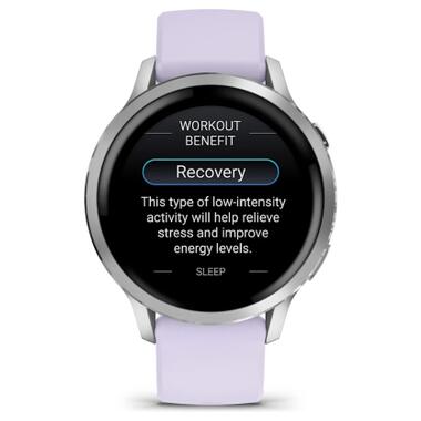 Смарт-часы Garmin Venu 4 (41mm), Gray w/ Silver + Periwinkle (010-03013-01) фото №8