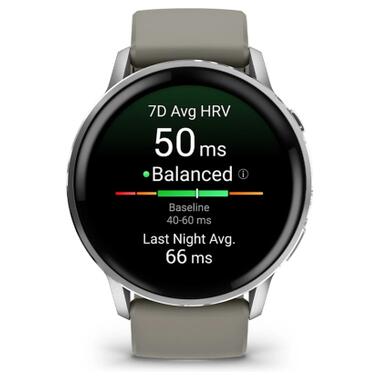 Смарт-часы Garmin Venu 4 (45mm), Black w/ Silver + Gray (010-03014-01) фото №2