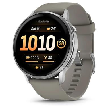 Смарт-часы Garmin Venu 4 (45mm), Black w/ Silver + Gray (010-03014-01) фото №1
