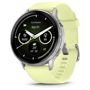 Смарт-часы Garmin Venu 4 (45mm), Gray w/ Silver + Citron (010-03014-02) фото №1