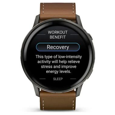 Смарт-часы Garmin Venu 4 (45mm), Black w/ Slate + Leather, GPS (010-03014-03) фото №9