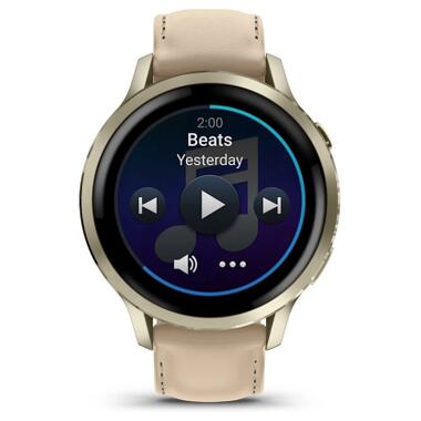 Смарт-часы Garmin Venu 4 (41mm), Beige w/ Lunar Gold + Leather, GPS (010-03013-03) фото №7