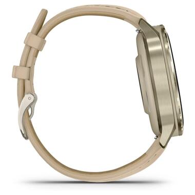 Смарт-часы Garmin Venu 4 (41mm), Beige w/ Lunar Gold + Leather, GPS (010-03013-03) фото №4