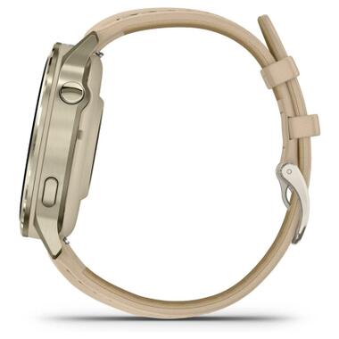 Смарт-часы Garmin Venu 4 (41mm), Beige w/ Lunar Gold + Leather, GPS (010-03013-03) фото №5