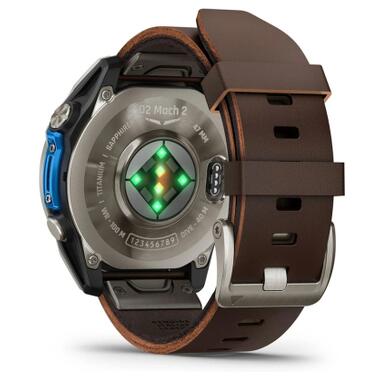 Смарт-часы Garmin D2 Mach 2, 47mm, Saph, Bare Ti/Blk w/LthrBd, GPS (010-02904-31) фото №6