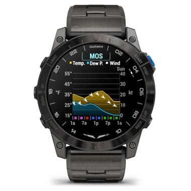Смарт-часы Garmin D2 Mach 2, 47mm, Saph, Bare Ti/Blk w/LthrBd, GPS (010-02904-31) фото №11