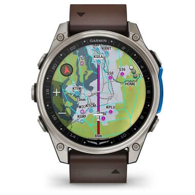 Смарт-часы Garmin D2 Mach 2, 47mm, Saph, Bare Ti/Blk w/LthrBd, GPS (010-02904-31) фото №12