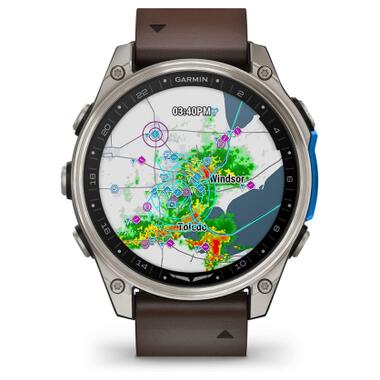 Смарт-часы Garmin D2 Mach 2, 47mm, Saph, Bare Ti/Blk w/LthrBd, GPS (010-02904-31) фото №2