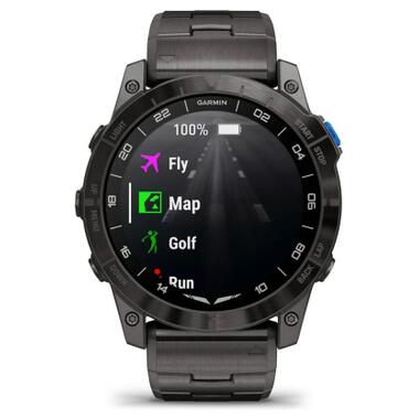 Смарт-часы Garmin D2 Mach 2, 47mm, Saph, Bare Ti/Blk w/LthrBd, GPS (010-02904-31) фото №9