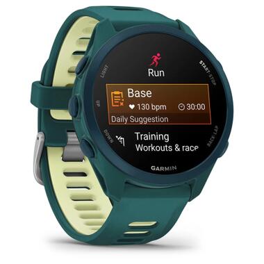 Смарт-часы Garmin Forerunner 170 Music, GPS, WiFi, Teal Green/Citron, GPS (010-03920-12) фото №3