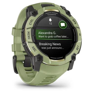 Смарт-часы Garmin Instinct 3, 50mm, AMOLED, Fern Green/Gray, Fern Green Band, GPS (010-03020-02) фото №3