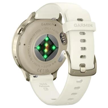 Смарт-часы Garmin Venu 4 41 мм Lunar Gold с силиконовым ремешком Bone (010-03013-00) фото №2