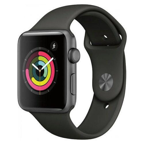 Смарт-годинник Apple Watch Series 3 GPS 38mm Space Gray with Black Sport Band (MTF02) фото №1