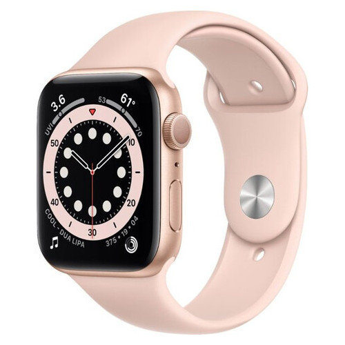Смарт-годинник Apple Watch Series 6 GPS 44mm Gold Aluminium Case with Pink Sand Sport Band (M00E3) фото №1