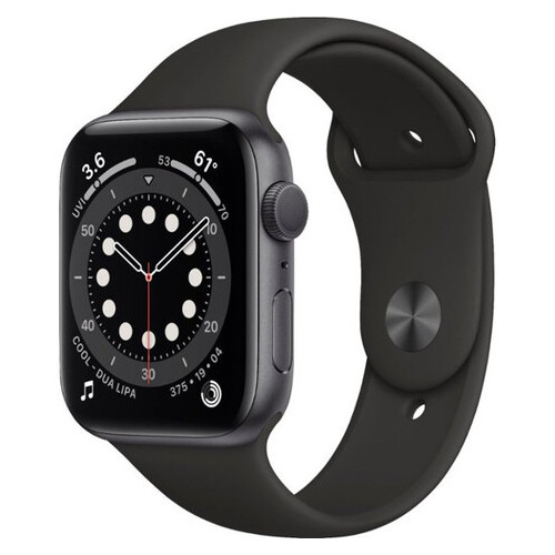 Смарт-годинник Apple Watch Series 6 GPS 44mm Space Gray Aluminum Case with Black Sport Band (M00H3) фото №1
